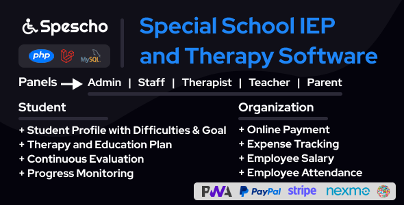 Special School IEP and Therapy Software banner